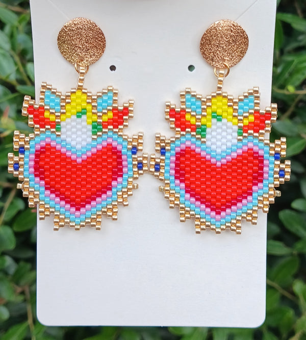 Sacred heart miyuki earrings