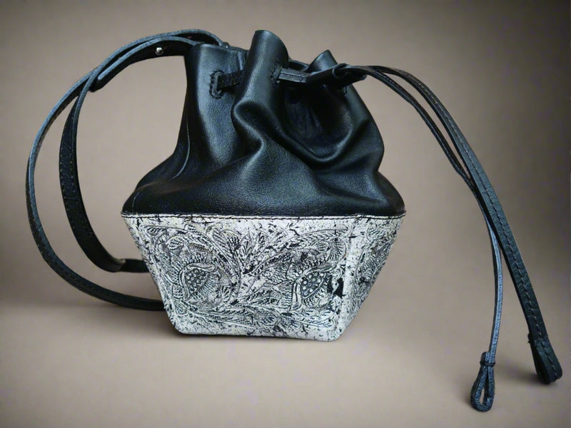 bucket  leather purse