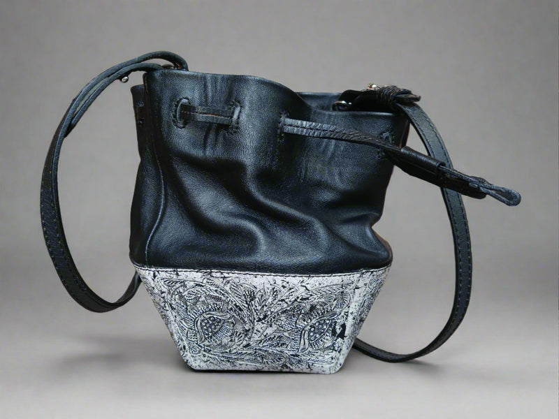 bucket  leather purse