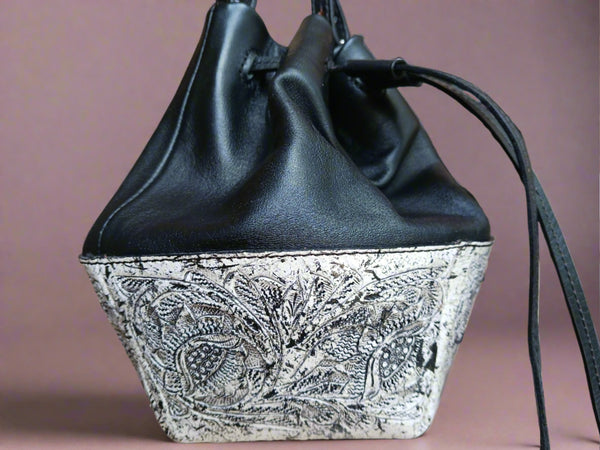 bucket  leather purse