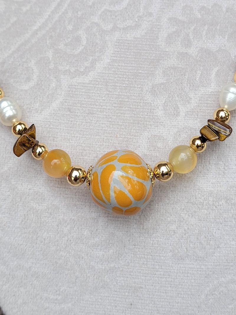 Ball talavera / little stones necklace