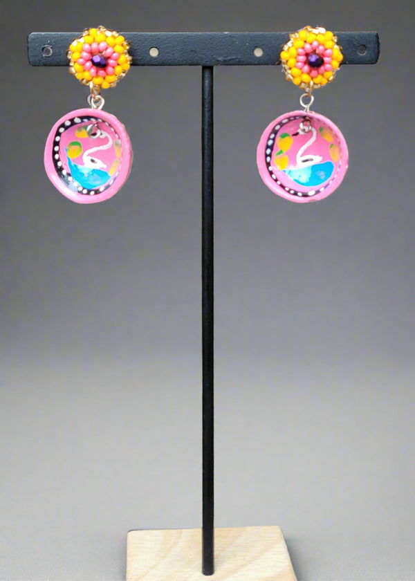 Pink jicaras earrings