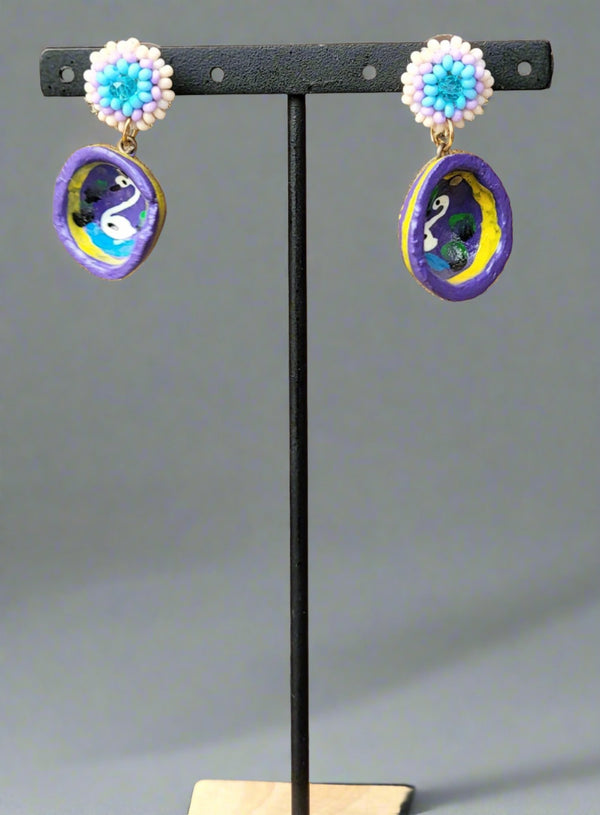 Purple jicaras earrings