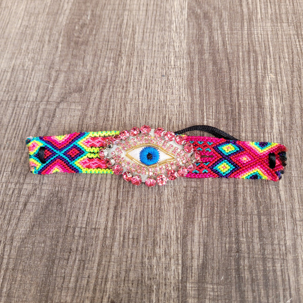 Magenta Eye crystal Chiapas bracelet