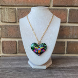 Black Colibri tenango heart necklace