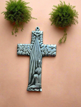 Pewter cross wall decor