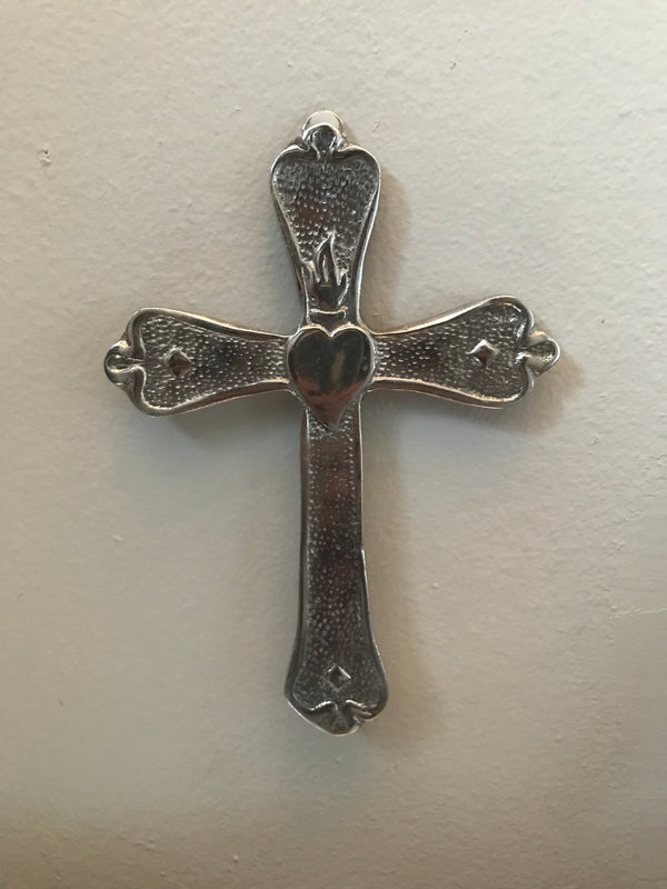 Pewter cross wall decor