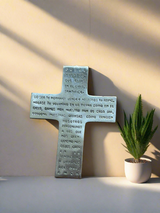 Pewter cross wall decor