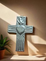 Pewter cross wall decor