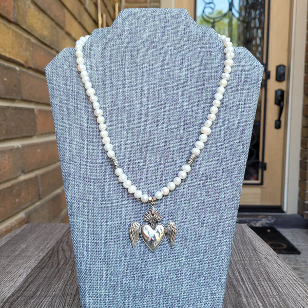 Wing heart necklace