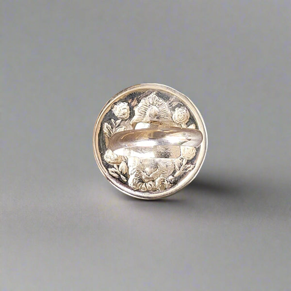 Virgen and roses (ajustale) silver 925 ring