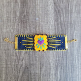 Sagrado corazon embroidered cuff bracelet