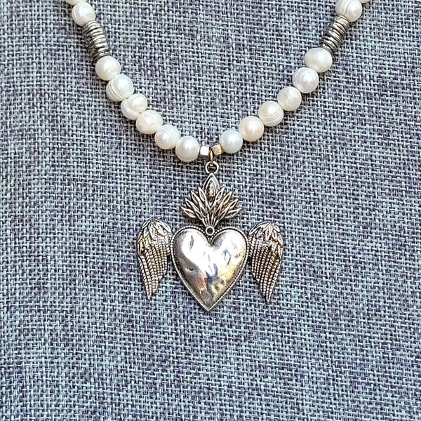 Wing heart necklace