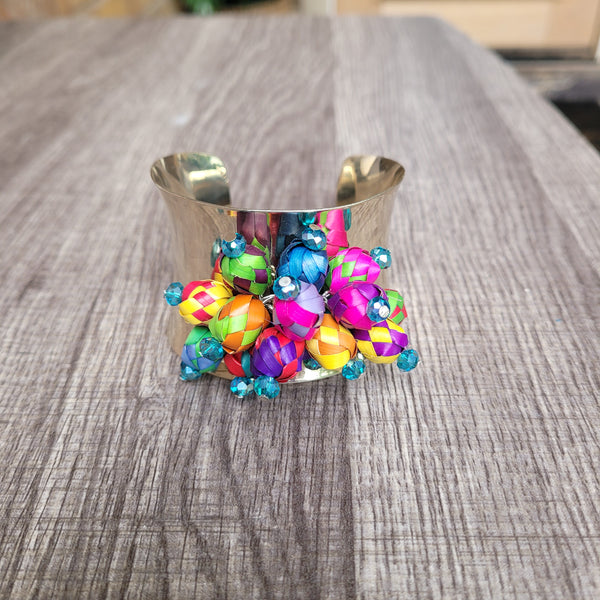 Multicolor palm cuff bracelet